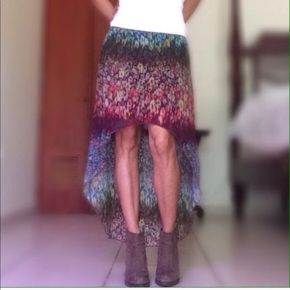 Multi Colored High Low Skirt - Picture 5 of 6
